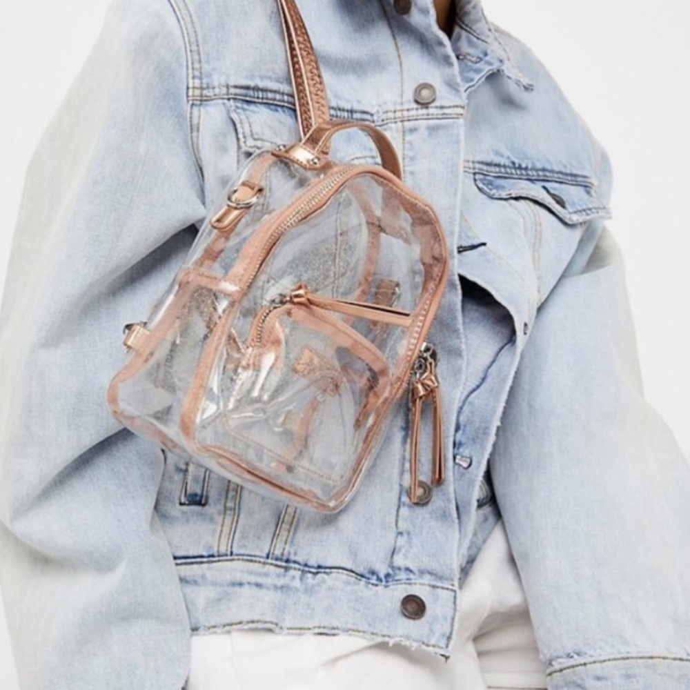Free People Clear Pink Convertible Back-bag